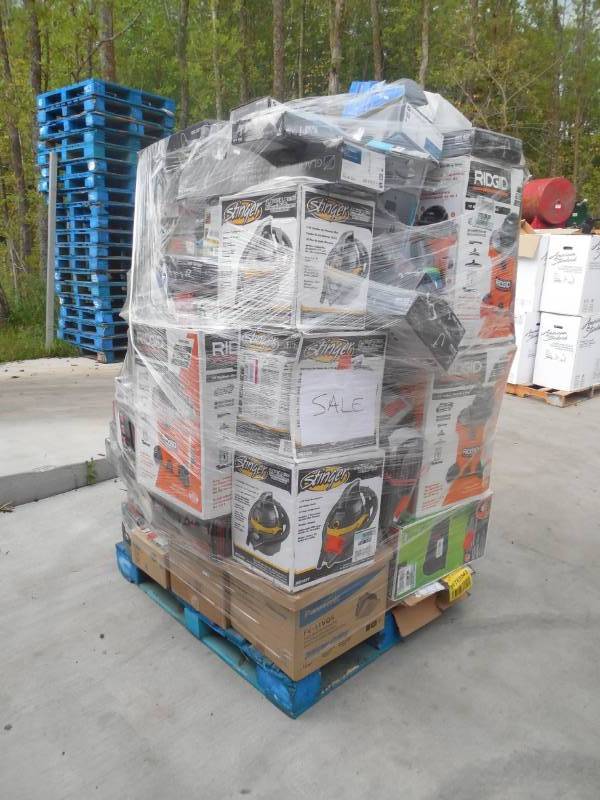 General merchandise liquidation pallets for bin stores and flea markets